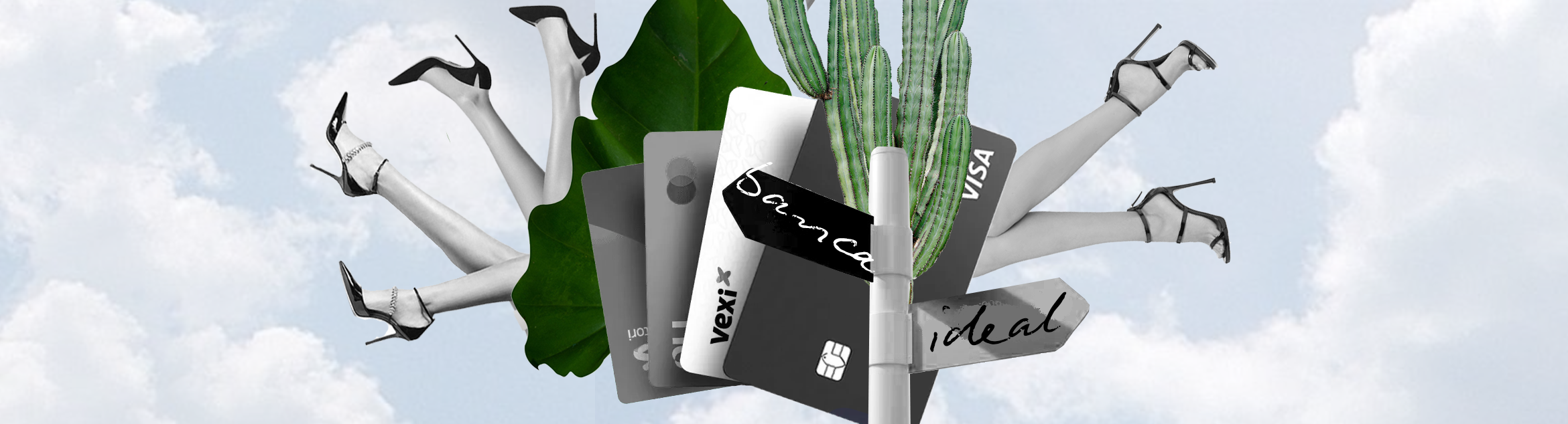Collage image withbanking choices.
